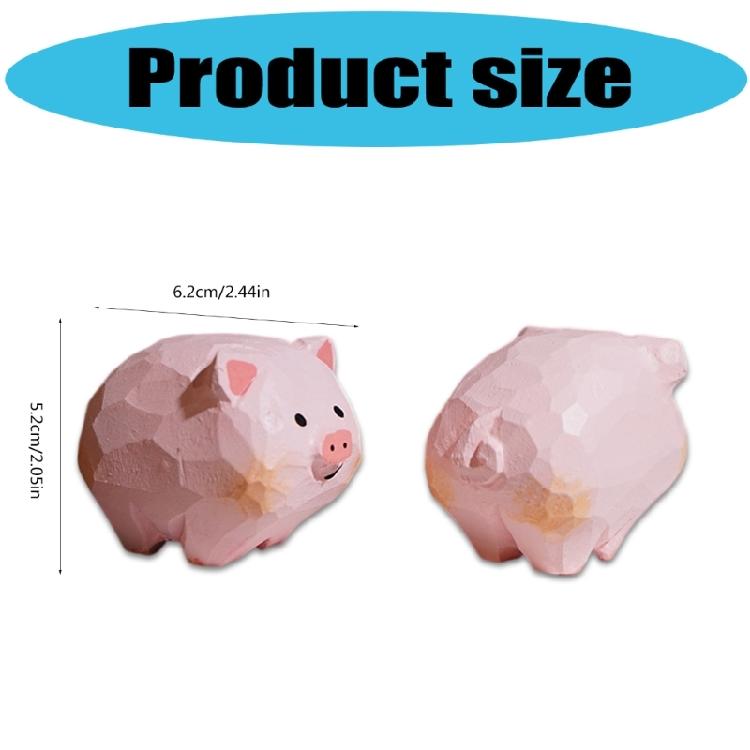 Adorable Wood Piggy Statues Perfect For Living Room Bedroom Or Study Decoration Piggy Sculptures