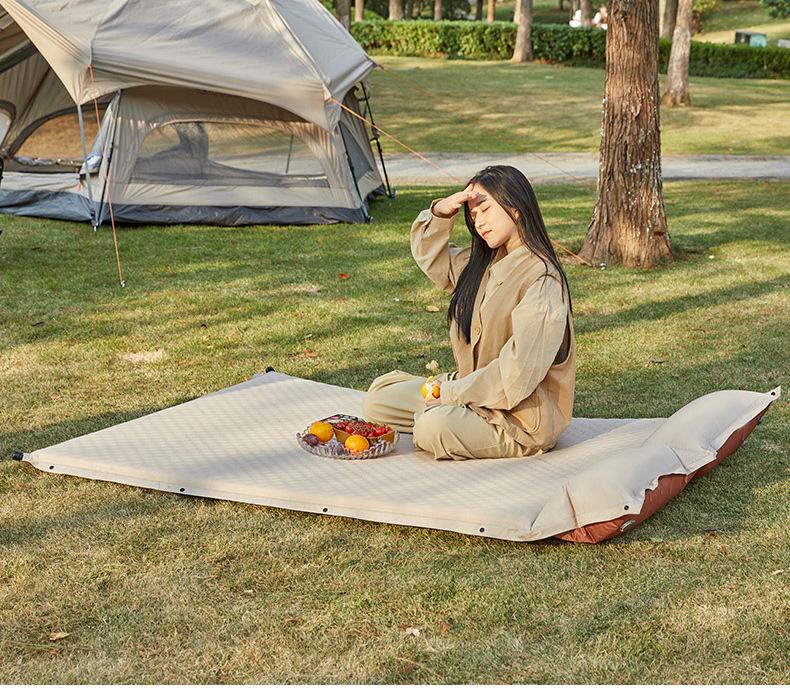 Polka Dot Automatic Inflatable Camping Mattress: Outdoor Air Bed & Picnic Mat