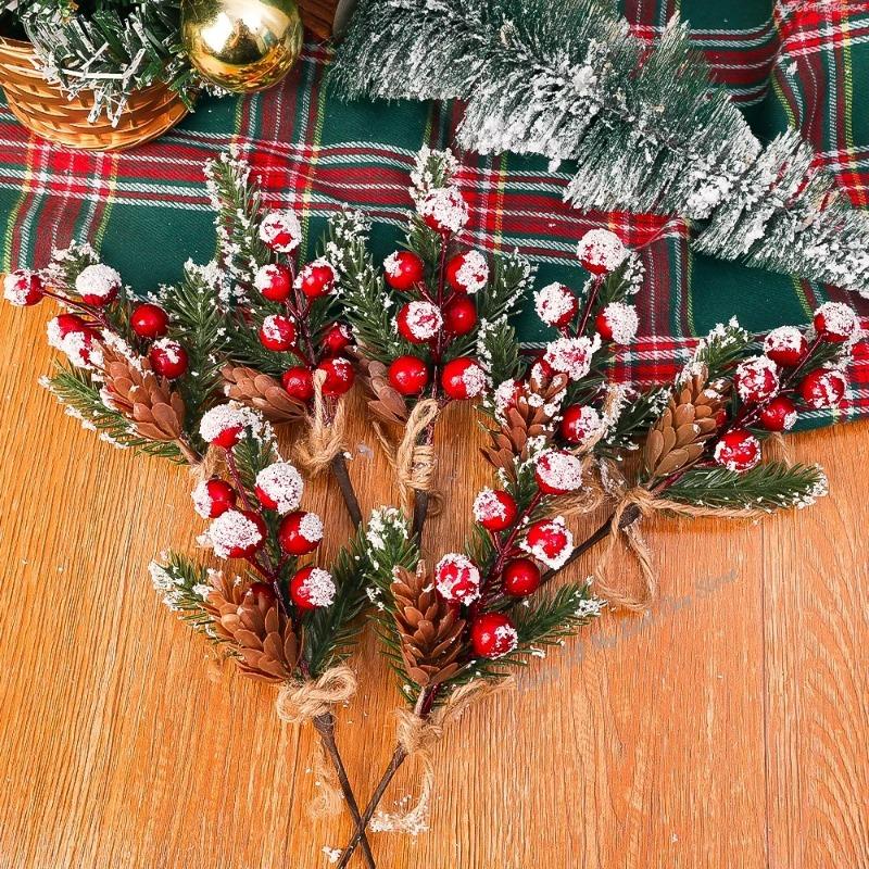 1 buc. Decorațiuni de Crăciun Articole Festive și de Petrecere Crăciun Ramură de Pin Artificială Fructe de Pădure Buchet de Flori Decor de Crăciun