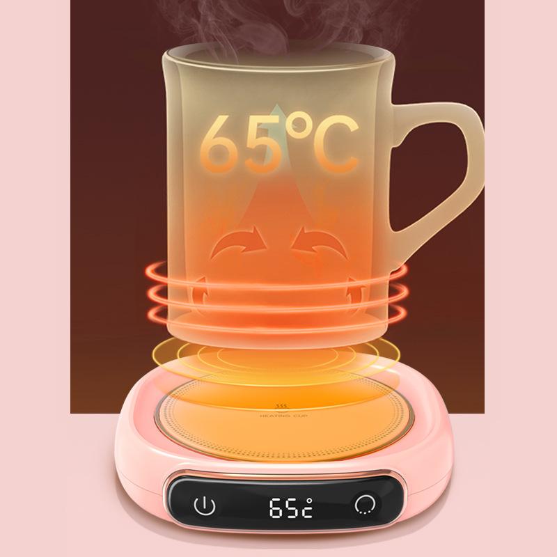 Smart Coffee Cup Warmer Electric Mug Heater for Milk Tea Food Portable Heating Coaster 3 Gear Settings Auto-off Cup Warming Pad