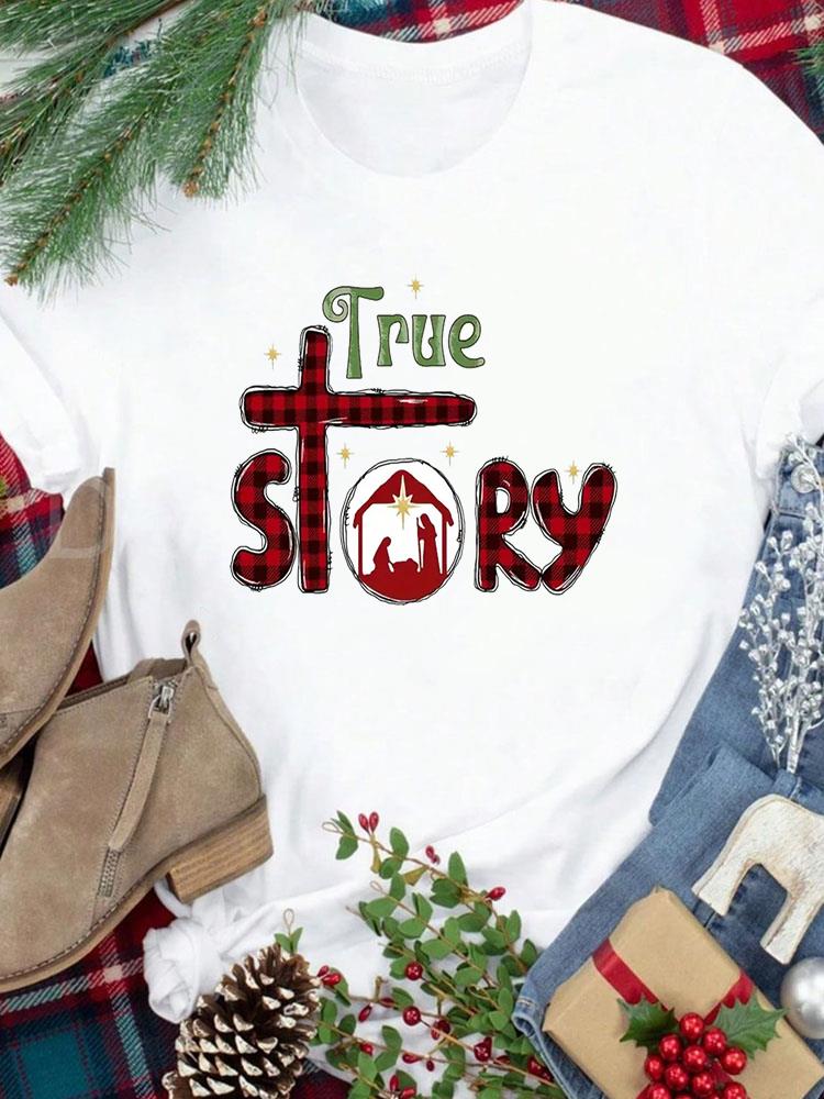 (Asian Size) Tee New Year Holiday Merry Christmas Top Festival Casual Leopard Tree Style Cute Women Print Lady Short Sleeve Fashion Graphic T-shirts