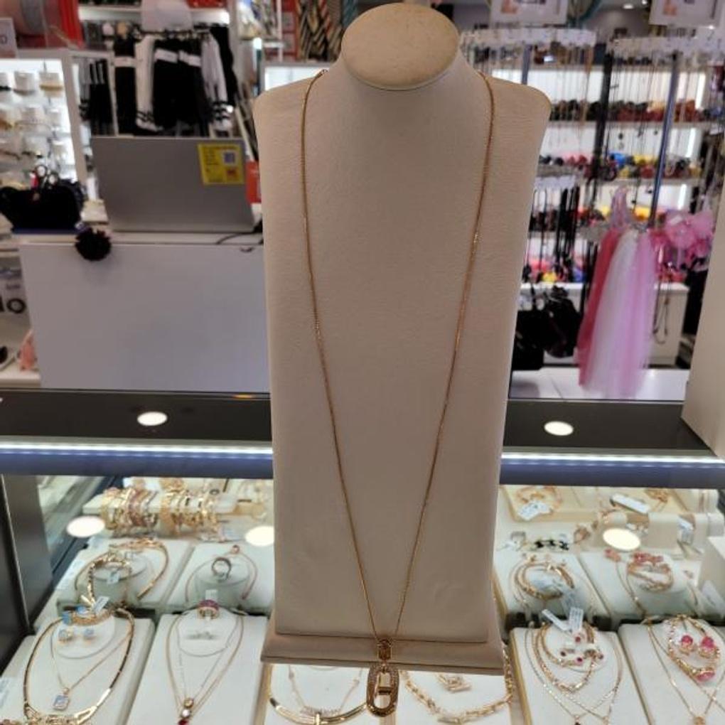 Atria Oval Front Chic G Cubic Line N Necklace JTONEFR0037PKF