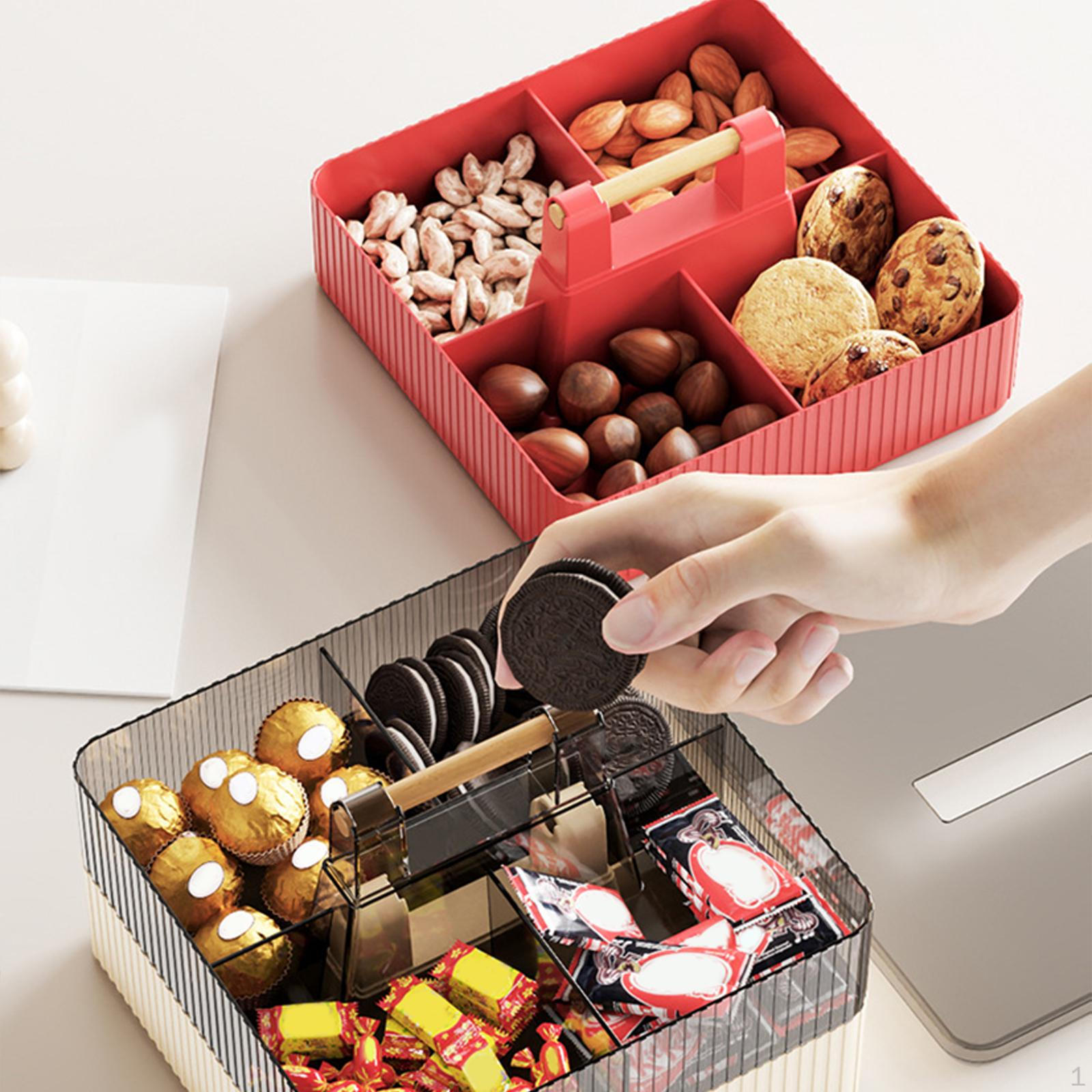 

Разделенный поднос для сервировки, коробка для закусок с ручкой, конфеты, орехи, весна