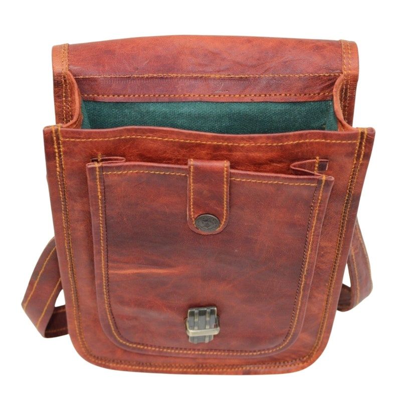 LEDER-UMHÄLTETASCHE, handgefertigtes Leder im Vintage-Look