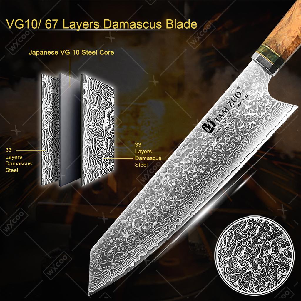 WXCOO Japanese Kiritsuke Chef Knife Damascus Steel Santoku Knife VG10 Fruit Paring Kitchen Utility Knife Kitchen Accessories