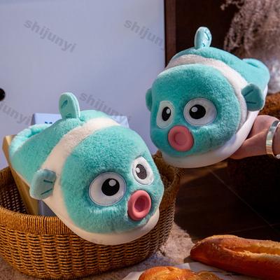 Damen Indoor Flauschige Hausschuhe Niedlicher Cartoon Winter Neu Draußen Warme Schuhe Weiblich Weiches Fell Rutschfest Mädchen Zuhause Boden Baumwoll-Slipper