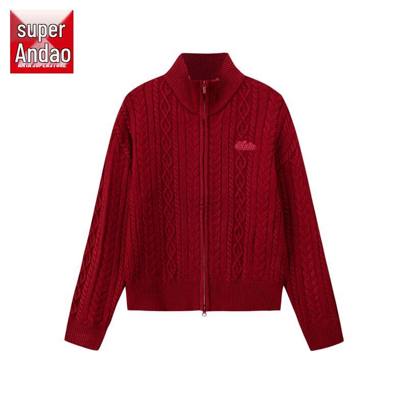 Anta Women s Knitted Hooded Cardigan Sweater M