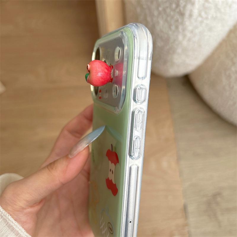 Husă de telefon 3D Căpșună Măr pentru iPhone 17 / 16 Pro Max / 15 Pro - Proaspătă, Drăguță și Elegantă