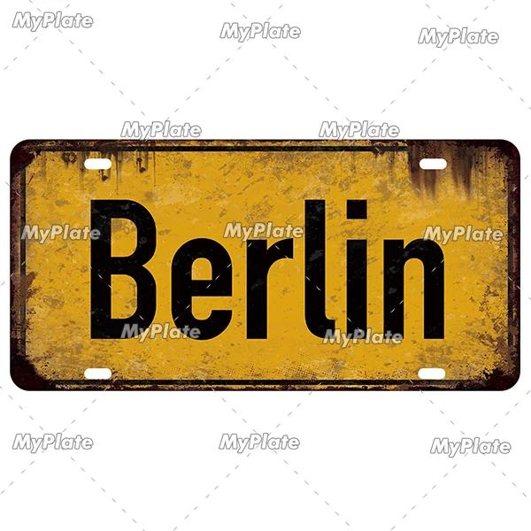 [MyPlate] Vintage Berlin Arnhem City 15x30CM Plate Metal Sign Vintage Plaque Tin Sign Man Cave Decoration Bar Sign Club Poster