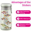 50PCS Goldfish Stickers PET Fish Aesthetic Sticker Tropical Marine Life Ocean Decals Waterproof Vinyl Stickers for Laptop Phone