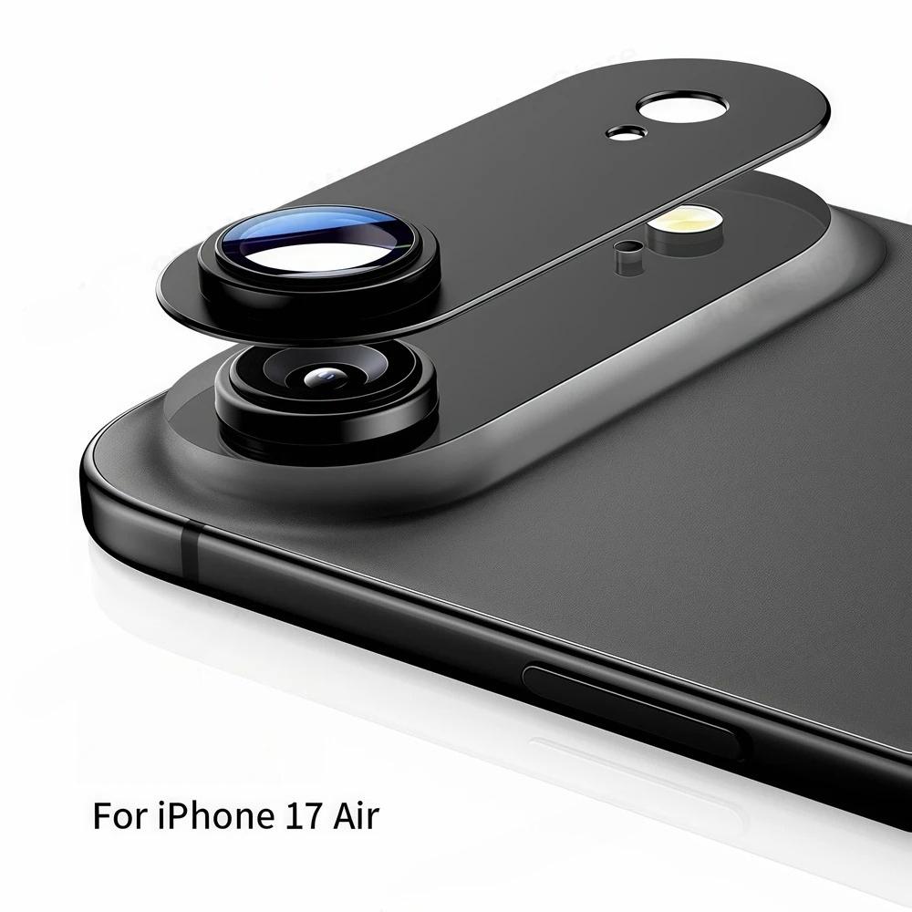 1 Set HD Metalen Ring Gehard Glas Lensbeschermer Film Voor IPhone 17 Air Pro Max Krasbestendig Achterste Camera Cover Telefoon Accessoires
