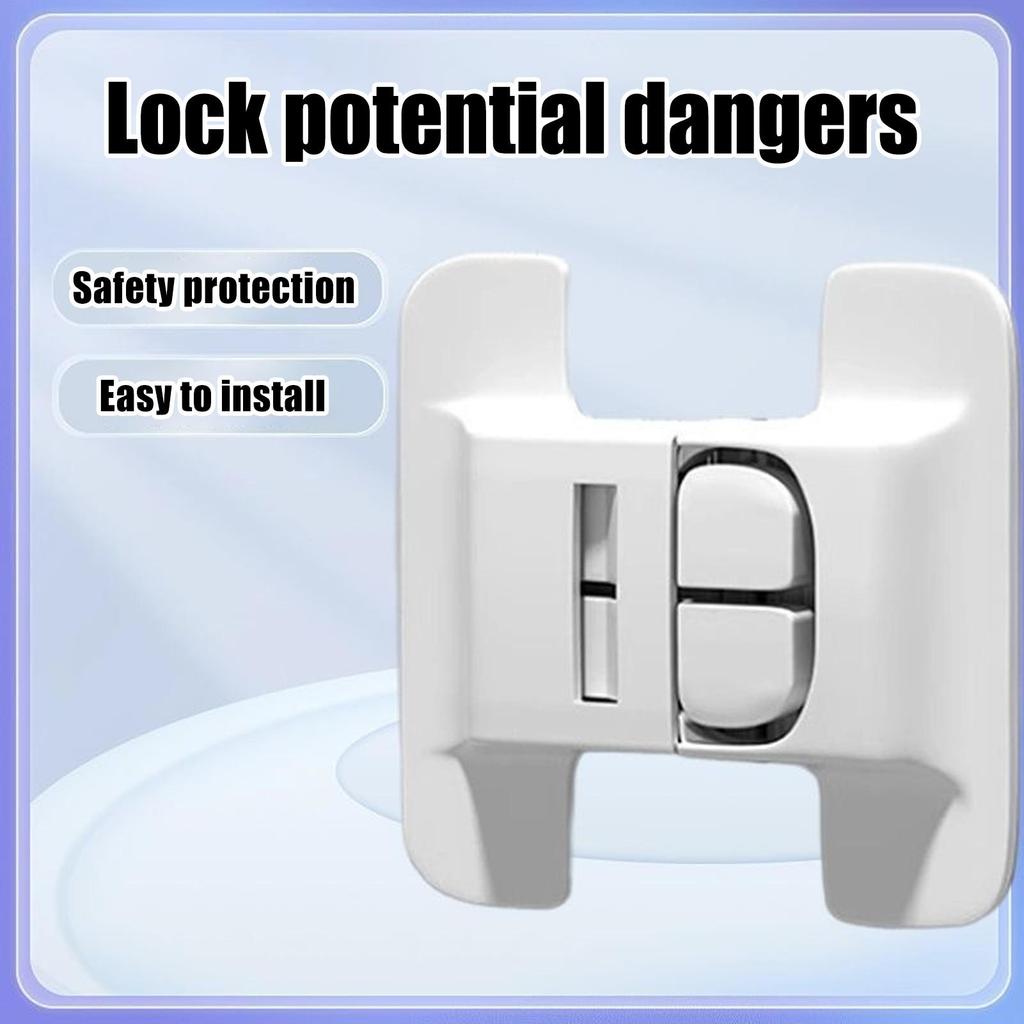 Fechadura para Porta de Geladeira Travas para Geladeira Autoadesivo Fechador de Geladeira Fivela Fixa para Cozinha Proteção de Metal Uso Diário por Adultos