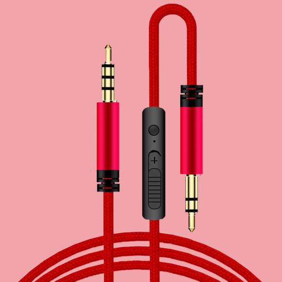 Audio Cable Stable Transmission Anti-interference Built-in MIC 3.5mm Male to Male Audio Wire for Headphone