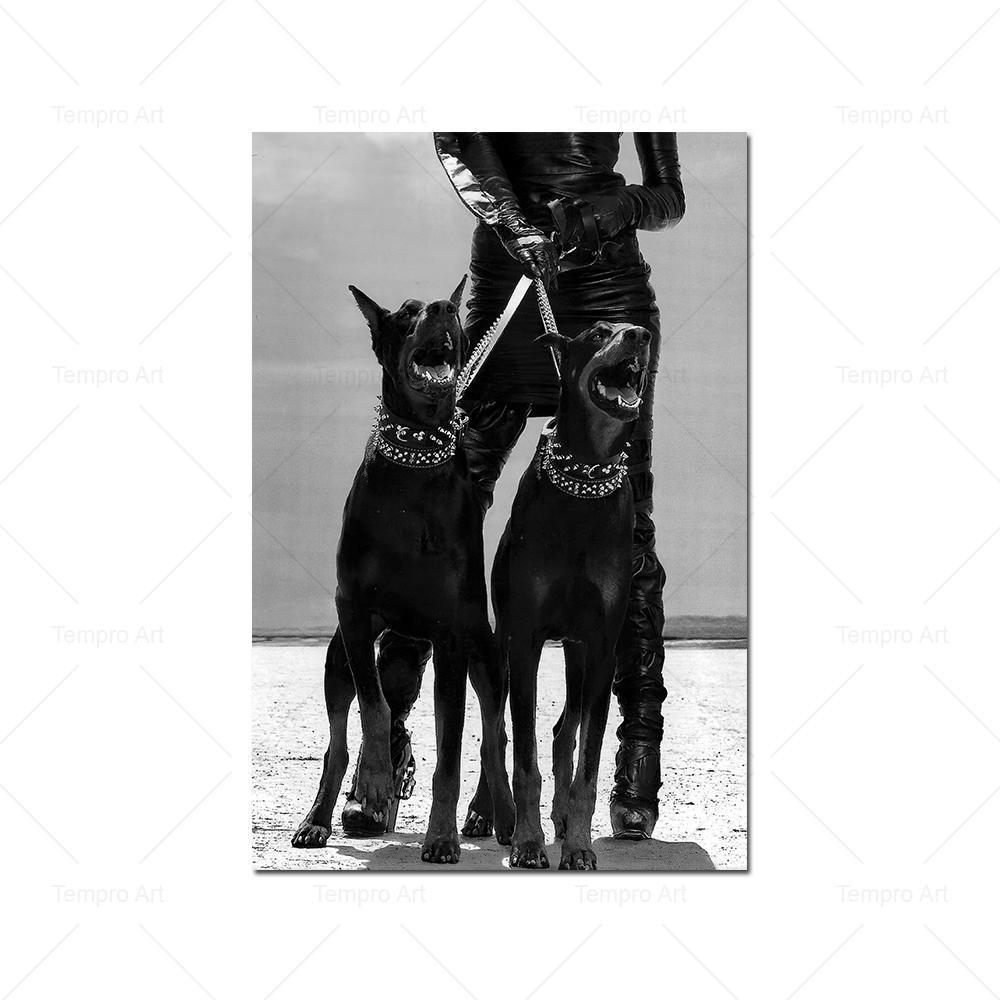 Fashion Star Dog Leopard Magazine Poster Black White Nordic Wall Art Pictures Canvas Painting Prints Living Room Home Decoration