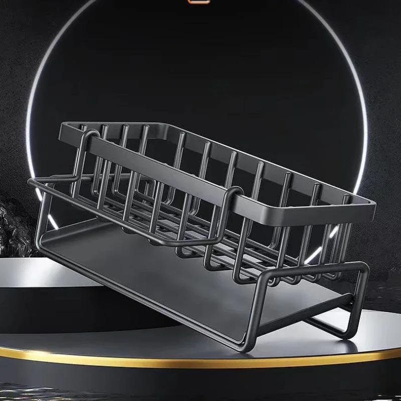 Kitchen Sink Drain Rack Organizer Sponge Storage Faucet Holder Soap Drainer Towel Rack Stainless Steel Self-draining Sink Shelf