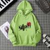 Women's Real Shot American Plant-printed Sweater Hooded Autumn and Winter New Men's and Women's Models