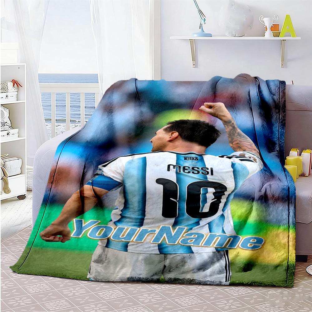 Messi 356 Customize Your Name Blanket Throw Customizable Blanket Comfortable Throw For Chair Office Chair Livingroom Nap Four Seasons Universal