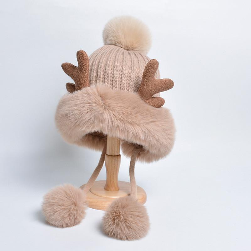 Acrylic Knit Hat With Thickened Design For Winter Outdoor And Casual Use хаки