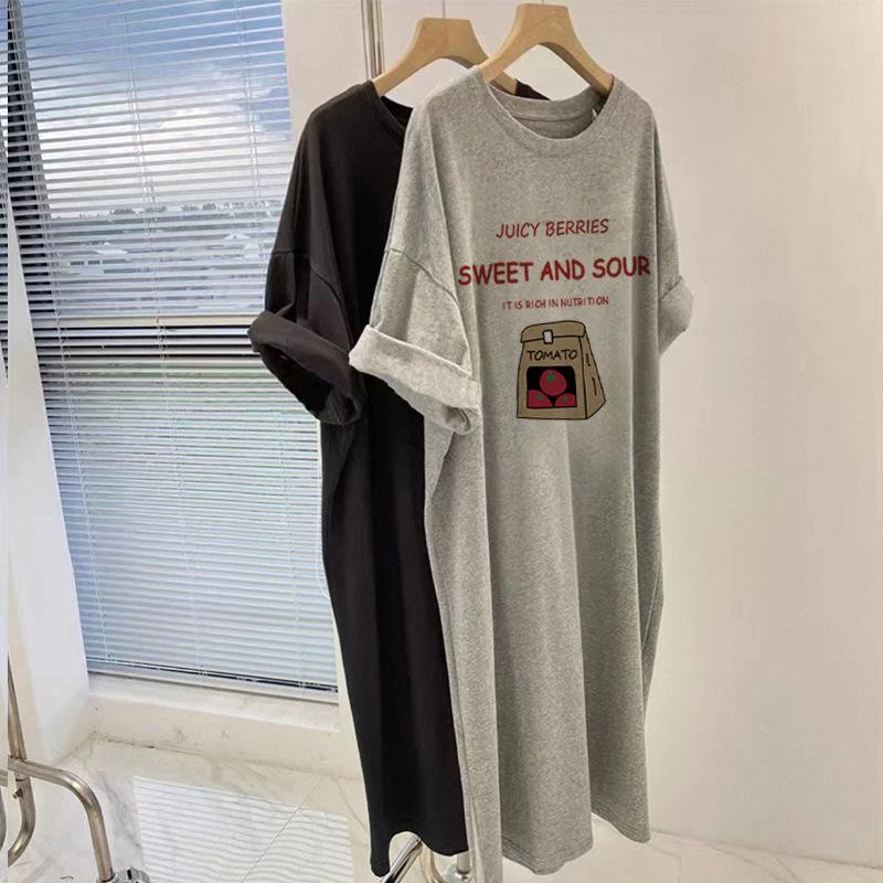 Maternity Summer Dress Pregnant Mother New Fashion Short Sleeve Loose Long Knee Maternity Skirt Summer