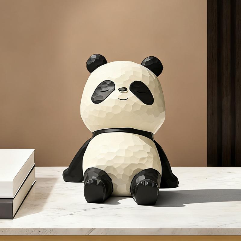 Panda Luxury-style Desktop Entrance Decoration Item, Living Room Home Decoration Resin Item, Craftwork