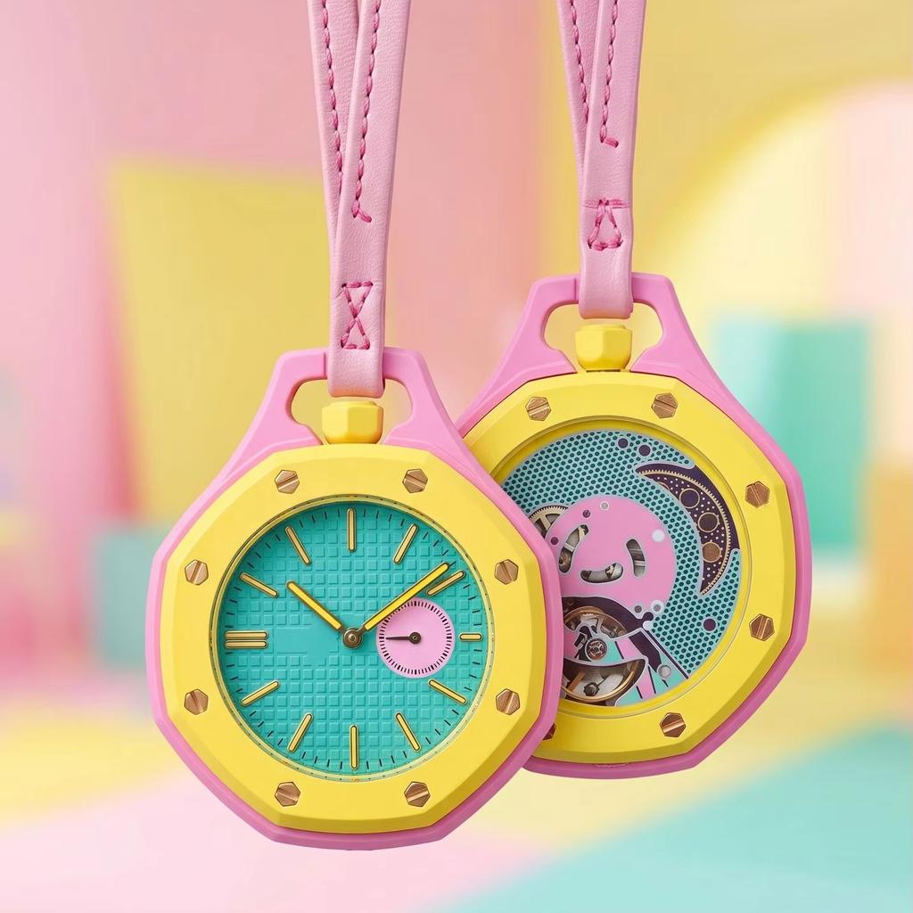 Factory Direct Octagonal Hanging Pocket Watch Bioceramic Materials Available Custom Logo MultiColor Gift Watch for APS Men Women