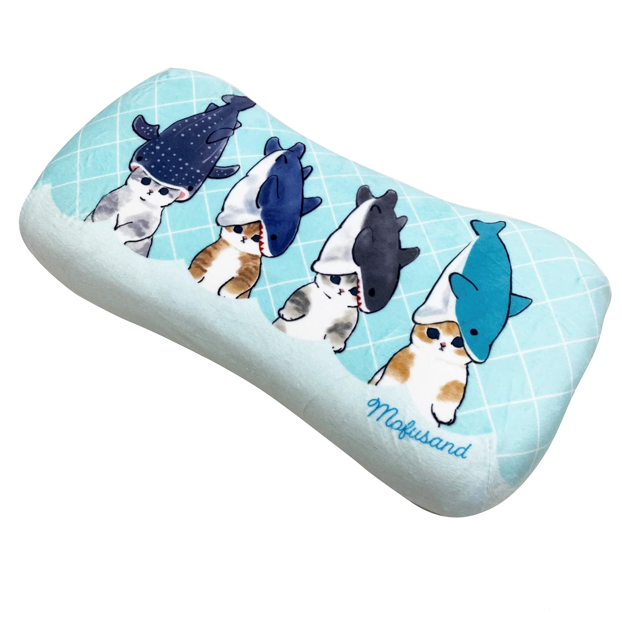 

MORIPiLO Morishita подушка с эффектом памяти Mofusand Shark Nyan 15x30 см, подушка для талии и спины, мягкая игрушка, подушка mofusand Character Goods, синяя 4621067