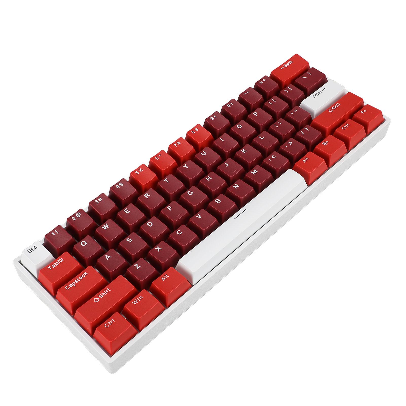 

Механическая клавиатура с 61 клавишей, 60-процентный синий переключатель, RGB-подсветка, горячая замена, эргономичная, USB-проводная