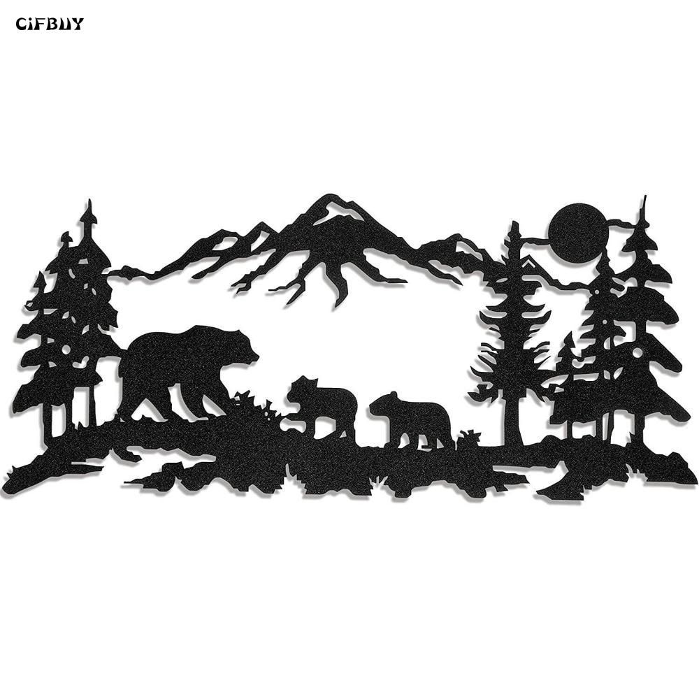 Metal Wall Decor Deer Bear Laser Cut Art