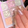 Paleta de fard de pleoape cu sclipici fulg de zăpadă 9 culori Diamond Flash Highlighter Iluminează fardul de pleoape Shiny Liying Silkworm Waterproof Durable Shimmer Machiaj pentru ochi