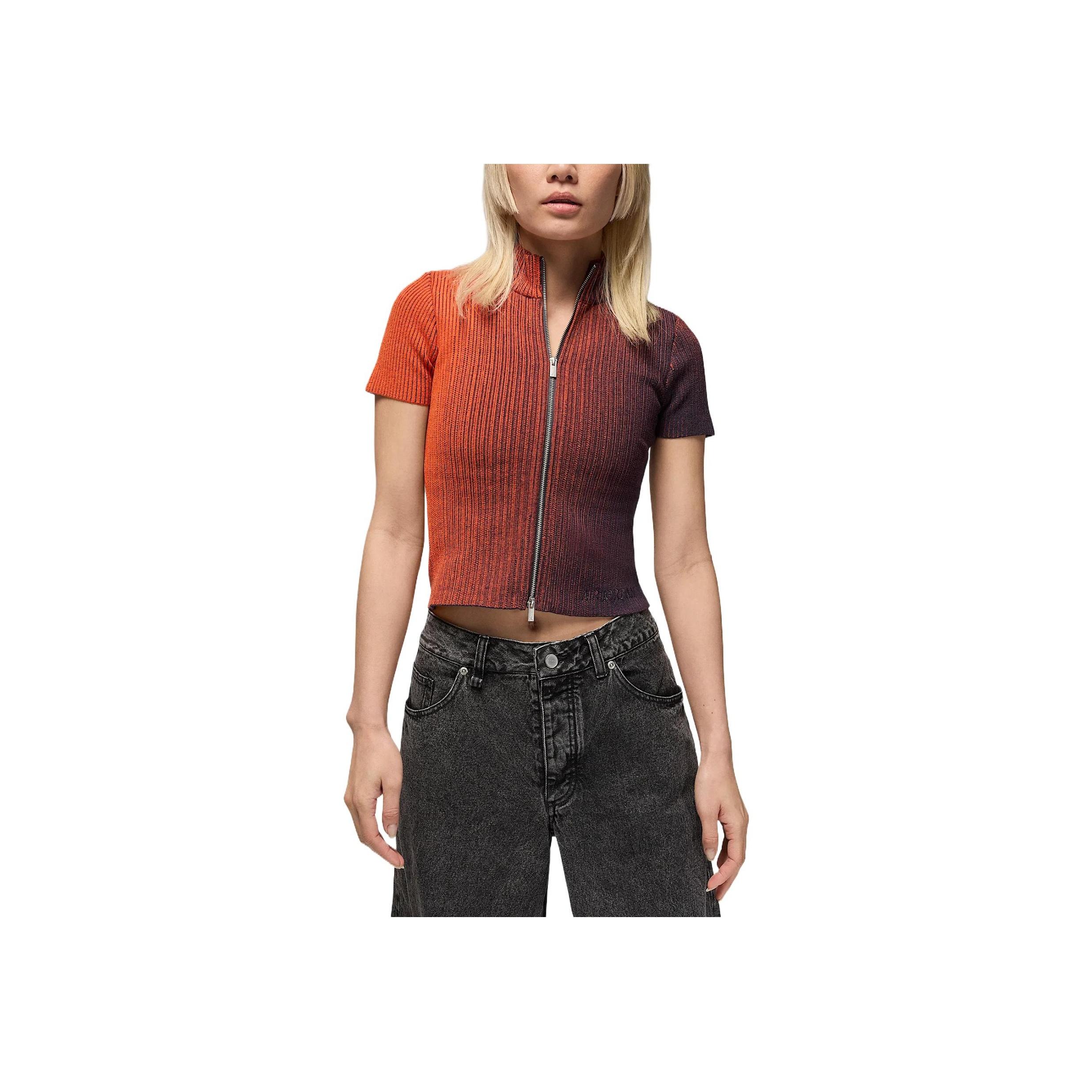 

Jordan Воздушный Мягкий Удобный Универсальный Кроп-топ с коротким рукавом Женские топы Черный Фиолетовый HF9439-540 M