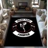 Muay Thai Gym Printed Crystal Velvet Area Rug, Soft Anti-Slip Water Absorbent Floor Mat for Living Room Bedroom