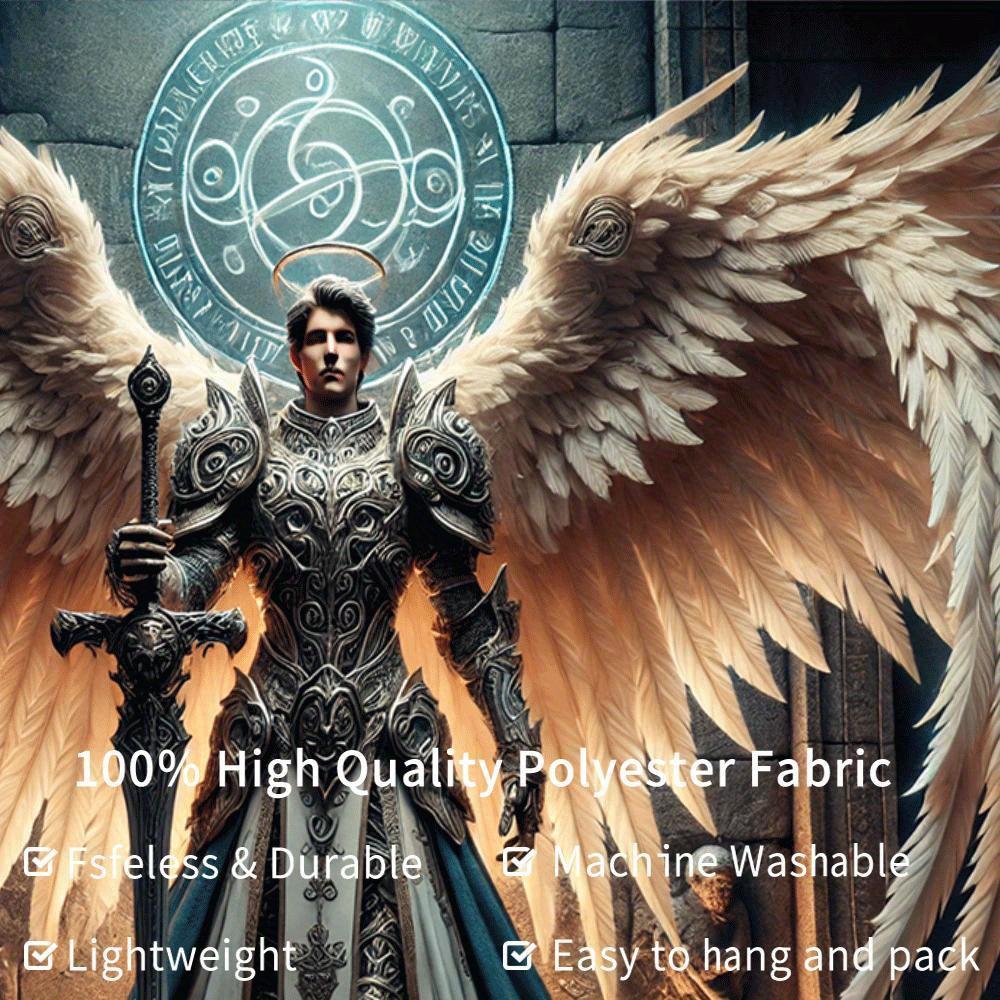 Angel Warrior Wall Tapestry Fantasy Armor Design Mythical Art Decor Gothic Bedroom Interior Style Trend