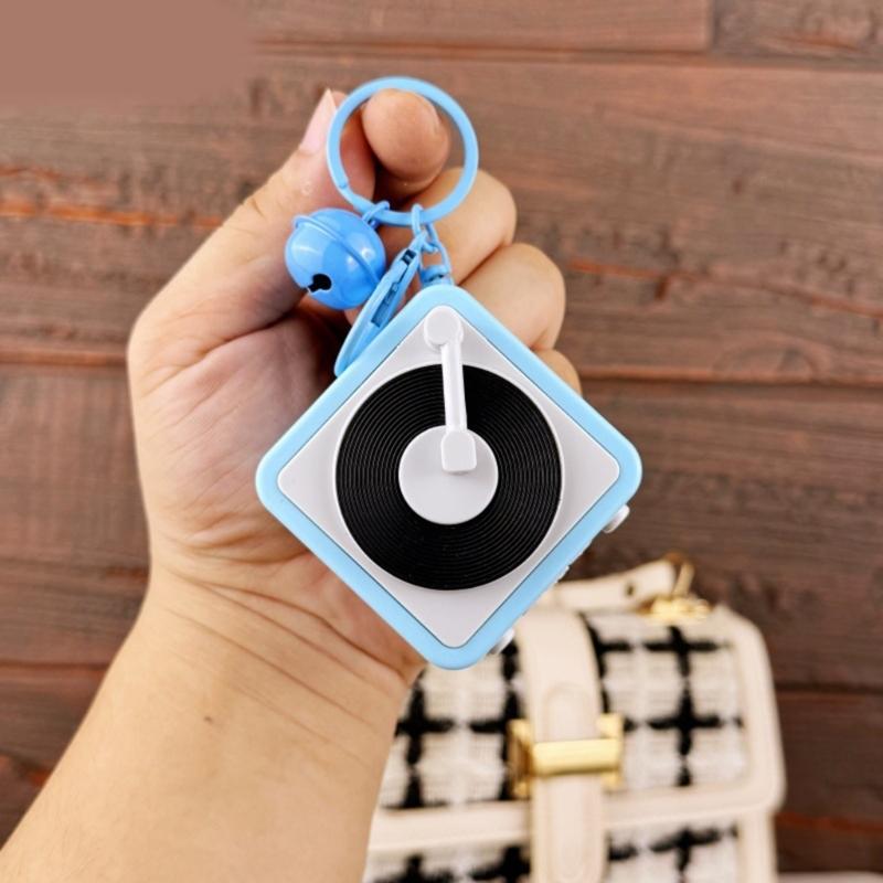 Vintage Recordable Gramophone Music Box Keychains Pendants With Recording Function Builts In Music Box For Unique Gift