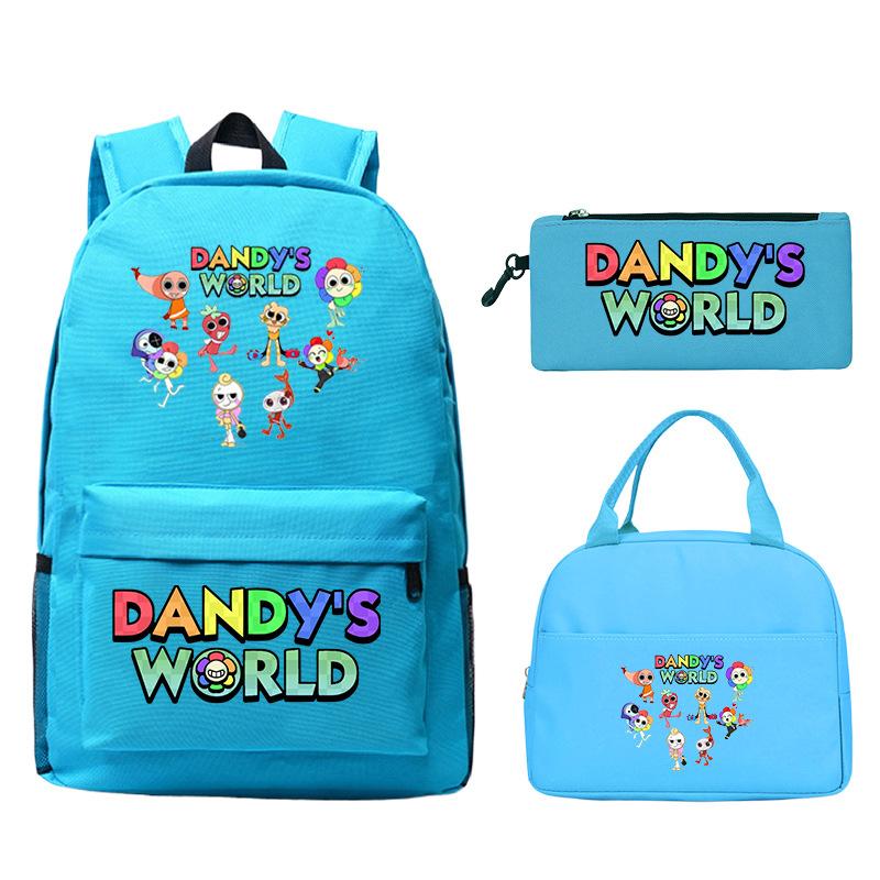 Dandy's World Game Merchandise Printed Primary and Secondary School Schoolbag Three-piece Set Foreign Trade Popular Children's Backpack