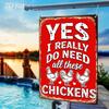 Vintage Metal Chicken Tin Sign Kitchen Wall Art Farmhouse Decor 8x12 Inch