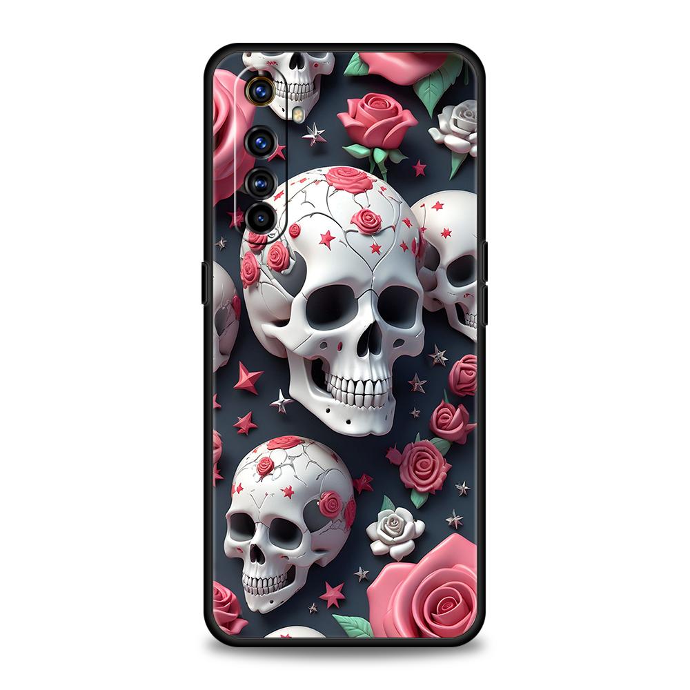 

Phone Case For Oppo A17 A31 A54 A57 A78 A79 A80 A98 Find X5 X6 Reno 7 8 10 11 12 13 F Pro 5G Soft TPU Cover Pink Purple Skull Reno11 F