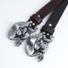 Lotte Junsen Men's Casual Leather Belt with Harley Motorcycle Buckle