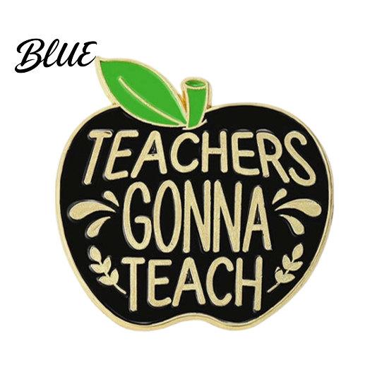 Canvas Bag Accessory Brooch Pin Enamel Teacher-Themed Fruit Shape Lapel