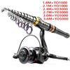 Set Canna da Pesca e Mulinello Canna da Pesca Telescopica Super Rigida 1,8-3,6m Mulinello da Spinning 1000 2000 3000 Canna da Pesca con Mulinello Pesca