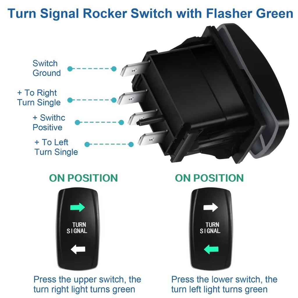 Universal Led Turn Signal Switch with 3 PIN CF13KT Adjustable Flasher Relay 3 Way ON-Off-ON DPDT Rocker Switch + LED Flasher