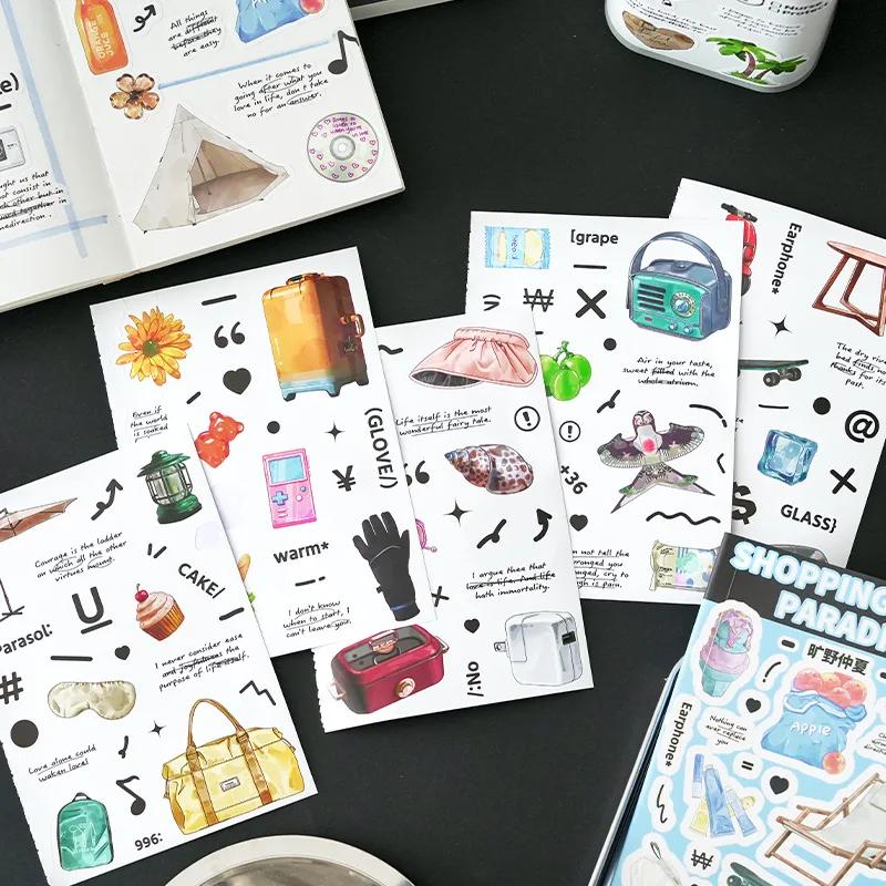20 Pages Stickers Book DIY Scrapbooking Supplies Collage Junk Journal Cute Materials Decor Sticker Stationery