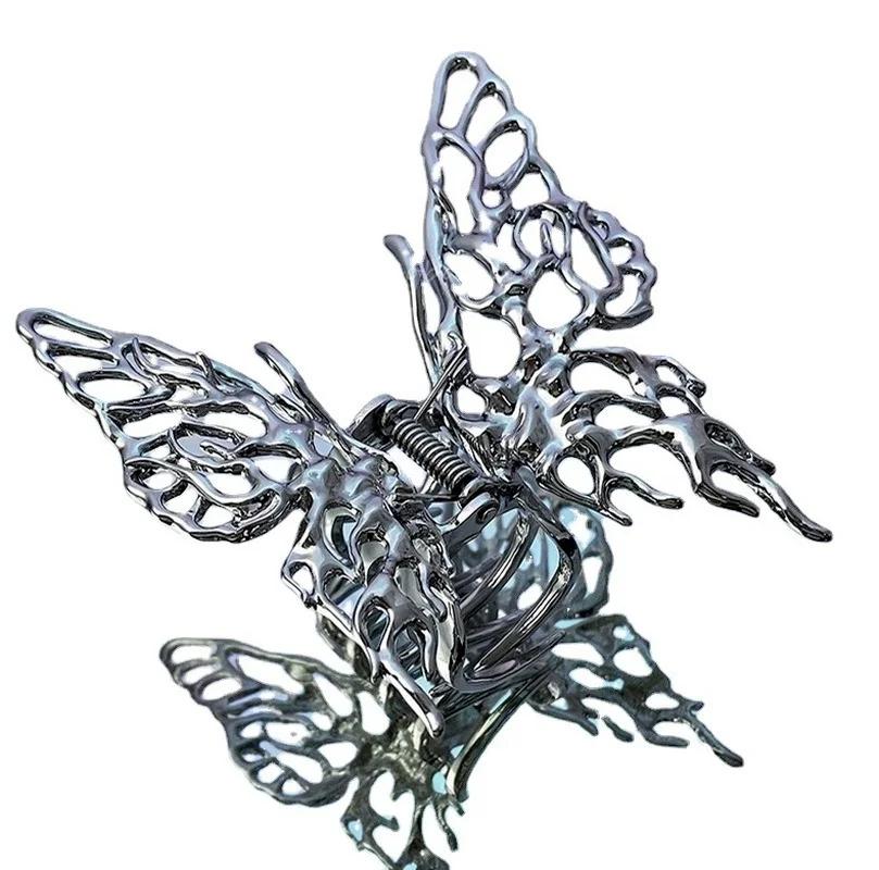 Retro Metal Butterfly Hair Clip for Women's Fashionable Gothic Punk Personalized Headwear Elegant Styling Accessories for Girls