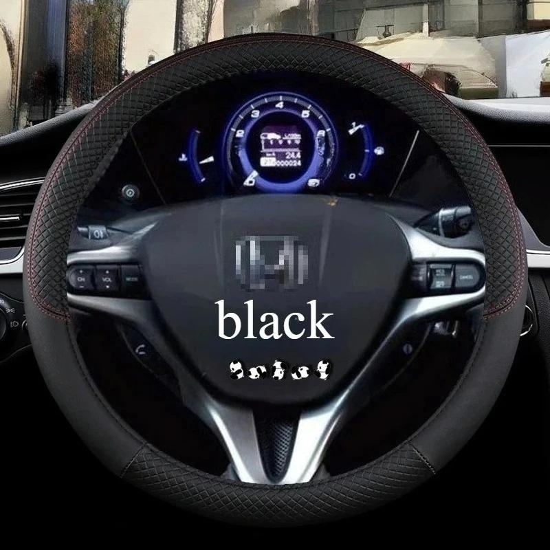 Car Steering Wheel Cover for Honda Civic 2004 2006 2007 2008 2009 2012 2013 2014 2015 PU Leather Non-slip AAccessories 38cm Size