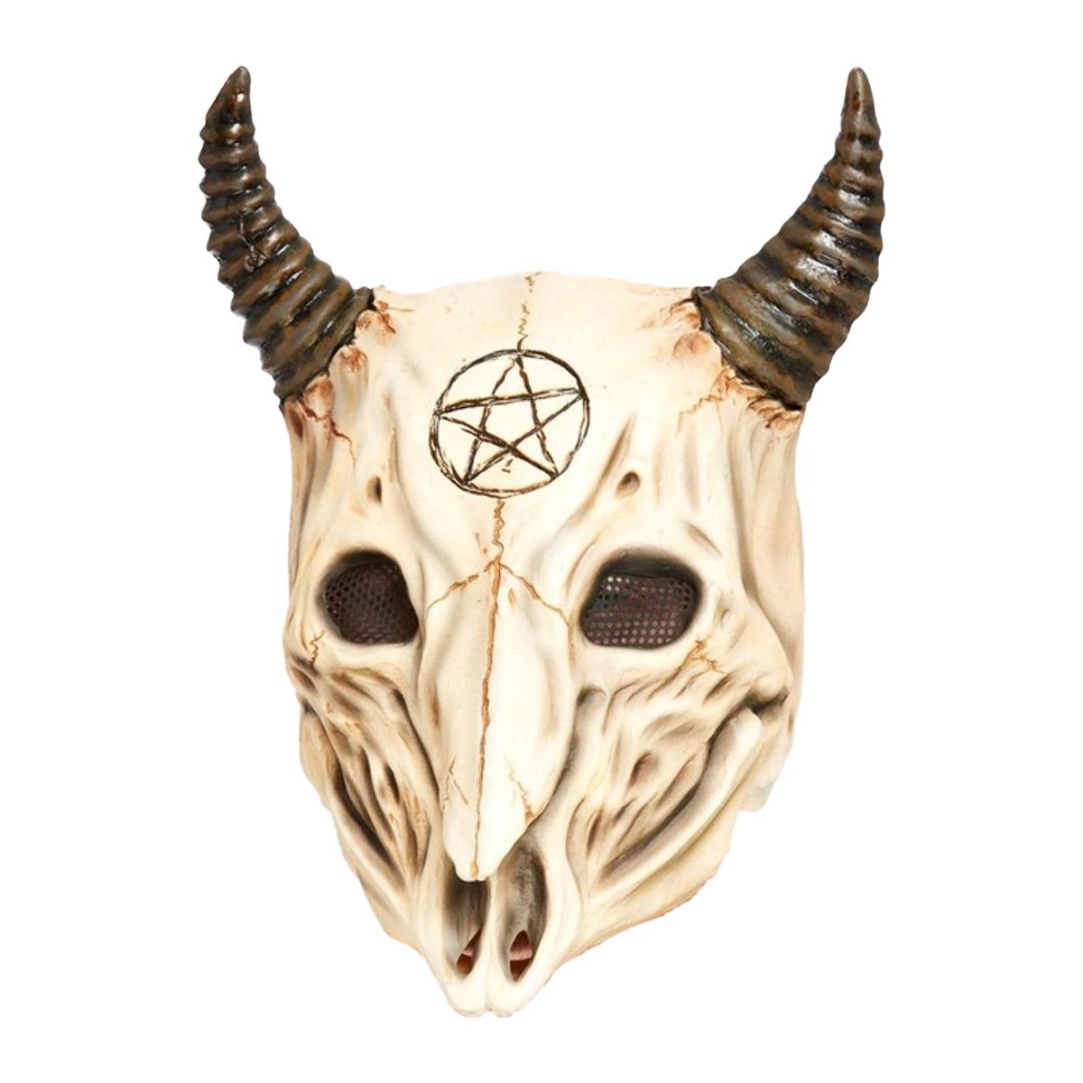 Smiffys Maschera unisex per adulti con teschio di ariete in lattice One Size bianco