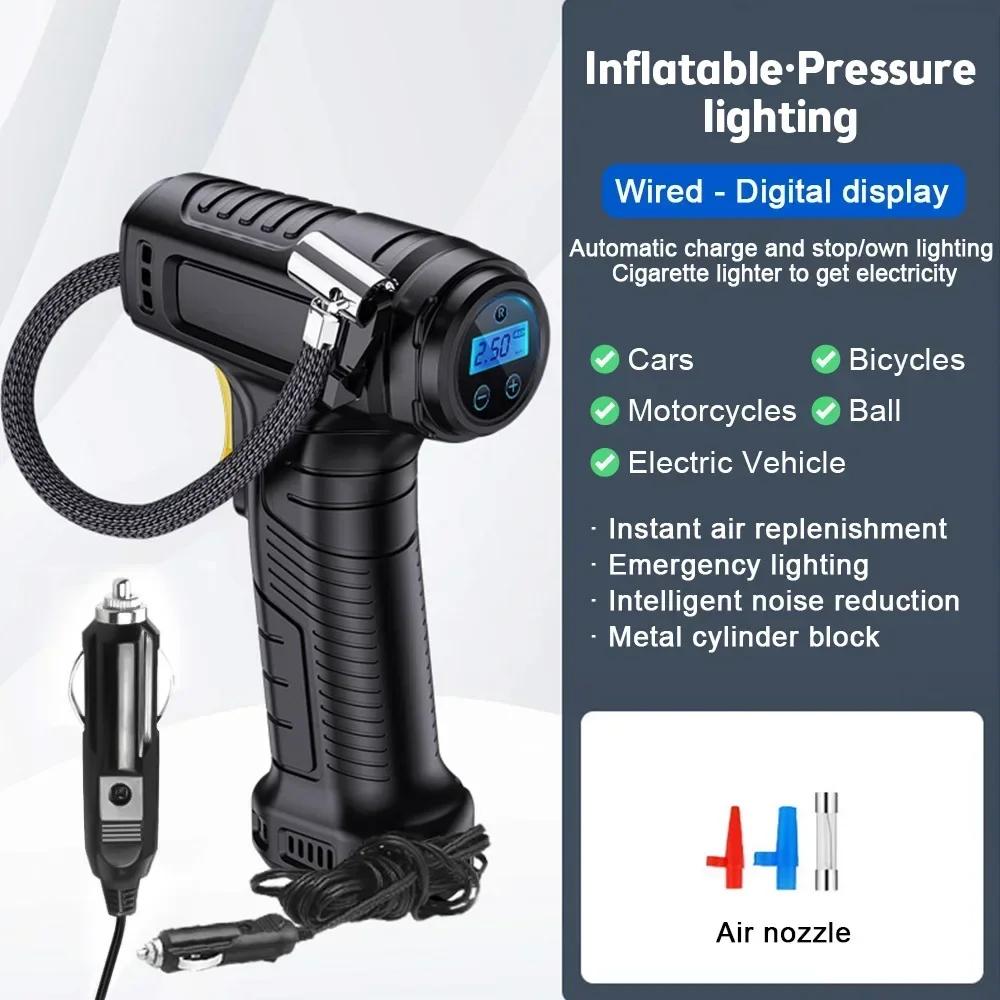 120W Car Air Pump Wireless/Wired Tire Inflatable Pump Portable Car Air Compressor Electric Car Tire Inflator For Car Bicycl Ball