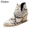Fashion EilyKen Autumn Winter Casual Western Cowboy Ankle Boots Women Snake Cowgirl Booties Short Cossacks Botas High Heels Shoes
