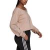 Adidas Letter Logo Casual Sports Drop Shoulder Short Sweatshirt Women sweatshirt Gray Pink HF6774