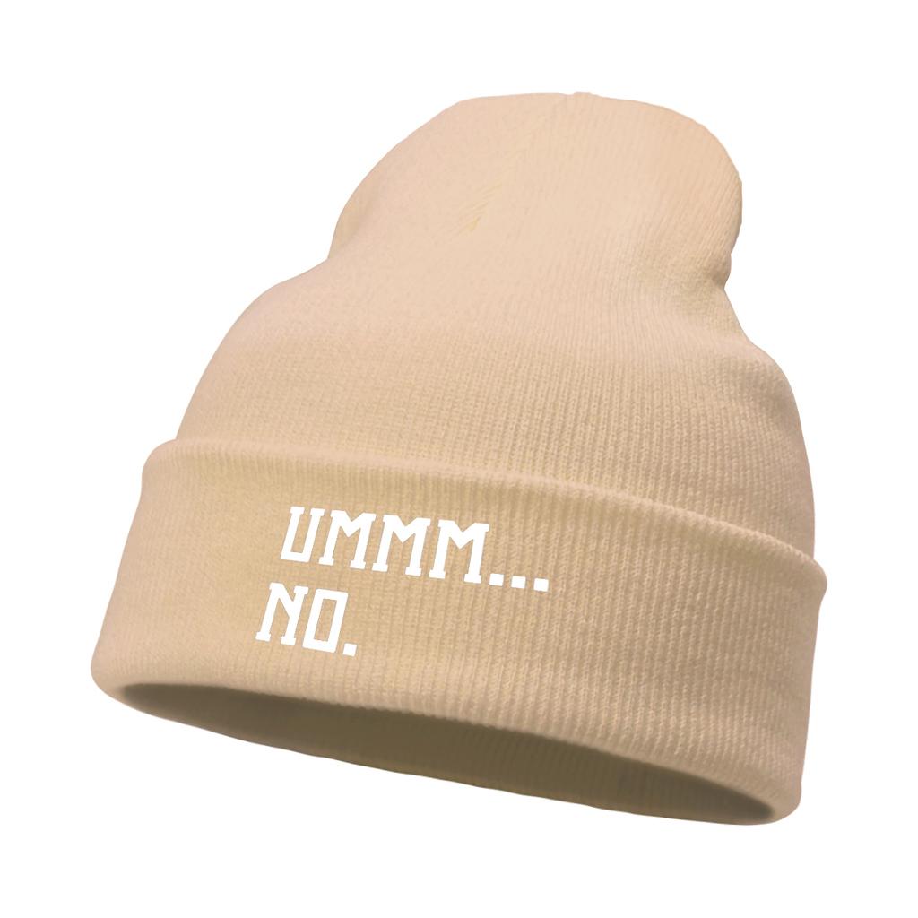 Warm Winter Hats Casual Hat Beanie "UMMM...NO."Print Woman Cap Headwear Soft Knitted Cap Beanie Perfect For Outdoor Sports