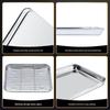 430 Stainless Steel Multi-Purpose Square Pan with Rack - Flat Bottom Grill, Baking & Steaming Tray