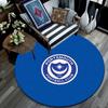 Portsmouth F.C,Round Area Rug,Carpet Rug for Living Room Bedroom Sofa Playroom Decor,Non-slip Floor Mat